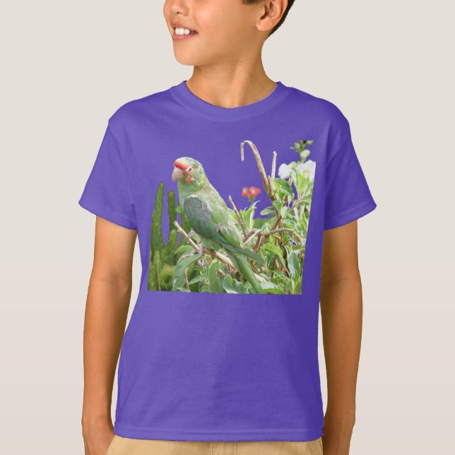 Green Lorikeet Organic Bird T-Shirt (Front)