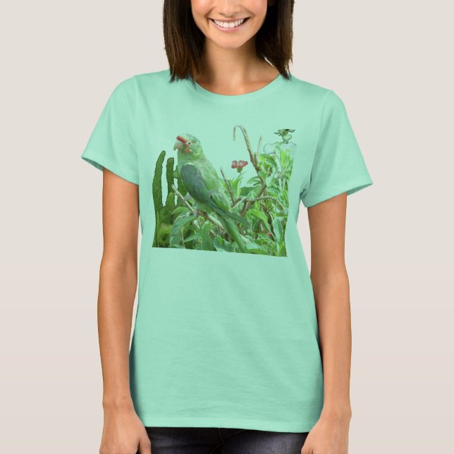 Green Lorikeet Ringer Bird T-Shirt (Front)
