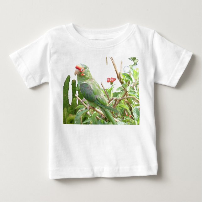 Green Lorikeet Ruffle Bird Dress Baby T-Shirt (Front)