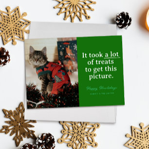 Green Lots of Treats Happy Howlidays Funny Pet Holiday Card