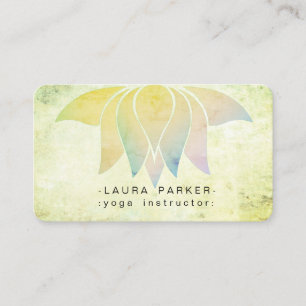 Green Lotus Flower Yoga Instructor Meditation Business Card