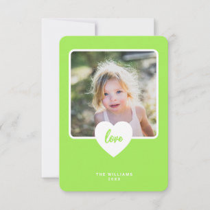 Green Love Classroom Photo Valentines Day Card