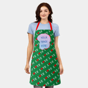 Green LOVE Heart Apron