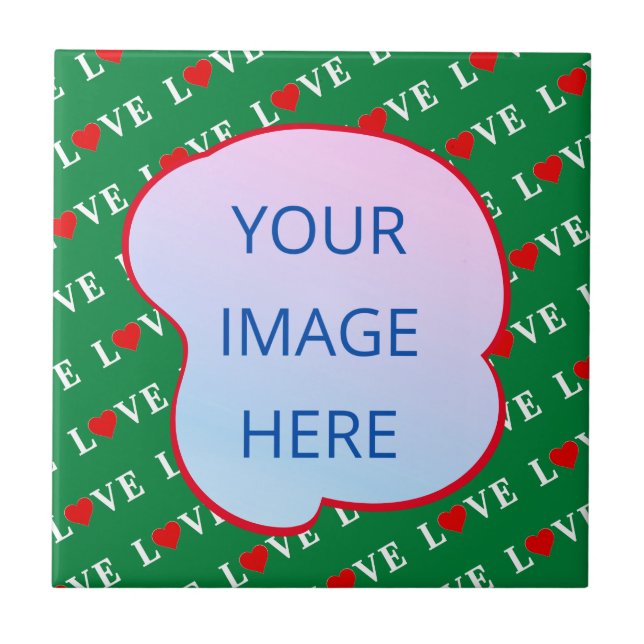 Green LOVE Heart Tile (Front)