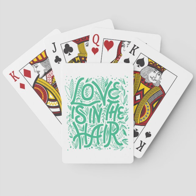 Green Love Is In The Hair Playing Cards (Back)