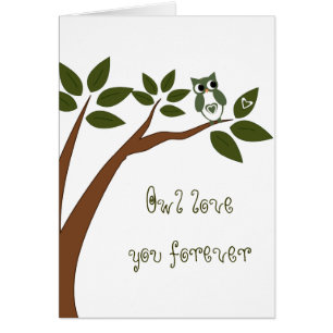 Green Love Owl In Tree