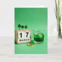 Green Luck Faux Gold Coin Card