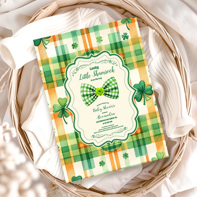 Green Lucky Little Shamrock Baby Shower Invitation (Creator Uploaded)