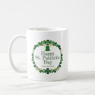 Green lucky Shamrock horseshoe St. Patrick's Day Coffee Mug