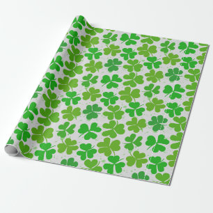 Green Lucky Shamrock St Patrick's Day Wrapping Paper