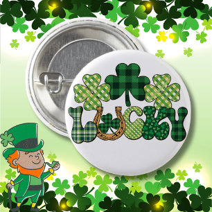 Green Lucky St Patricks Day 3 Cm Round Badge