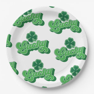 Green Lucky St. Patrick's Day Paper Plates