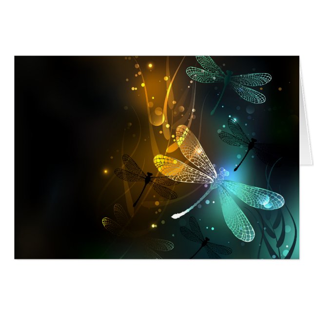 Green luminous dragonfly flight (Front Horizontal)