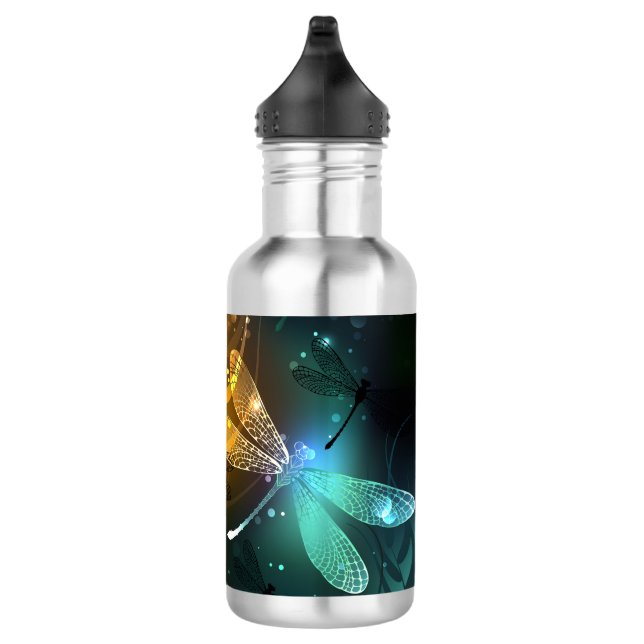 Green luminous dragonfly flight 710 ml water bottle (Right)