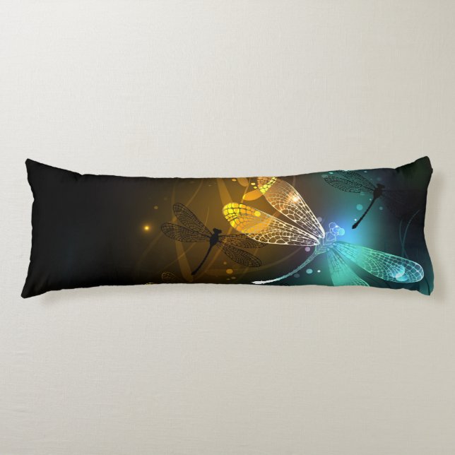 Green luminous dragonfly flight body cushion (Front)