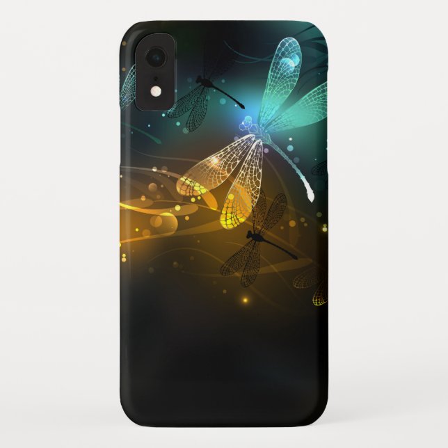 Green luminous dragonfly flight Case-Mate iPhone case (Back)