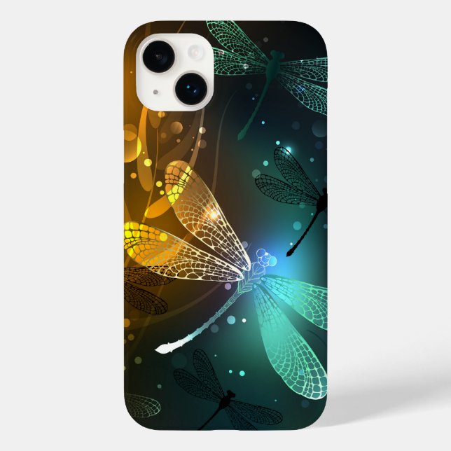 Green luminous dragonfly flight Case-Mate iPhone case (Back)