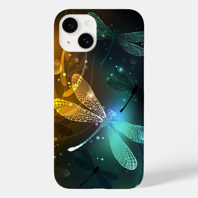 Green luminous dragonfly flight Case-Mate iPhone case (Back)