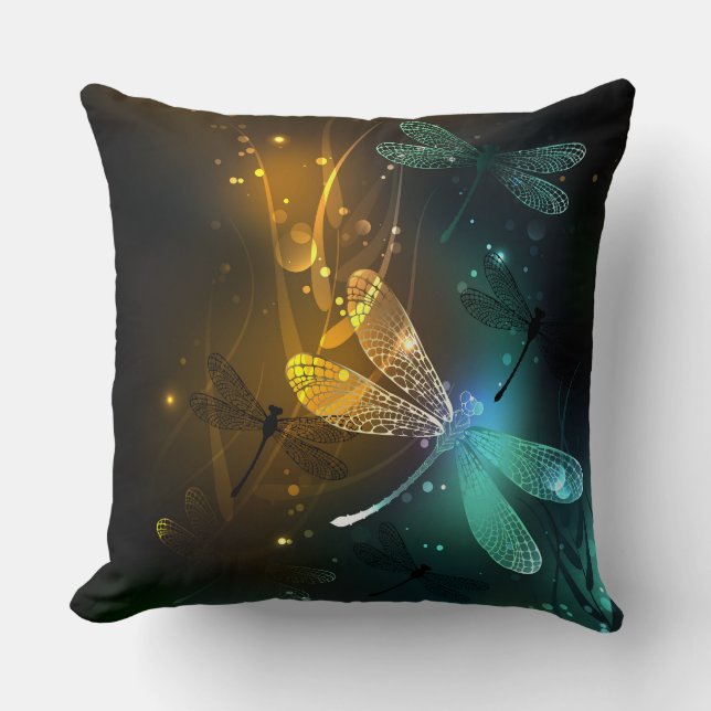 Green luminous dragonfly flight cushion (Front)