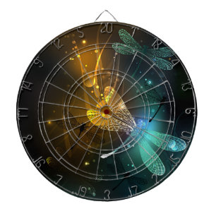 Green luminous dragonfly flight dartboard