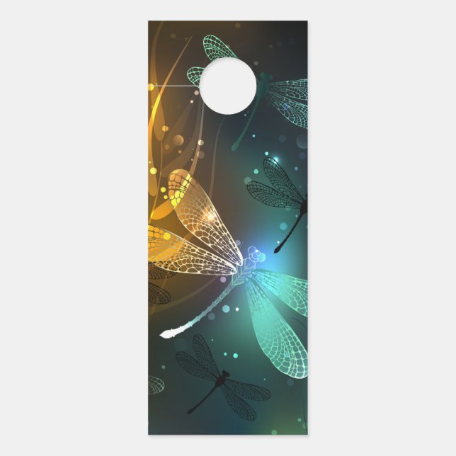 Green luminous dragonfly flight door hanger (Front)