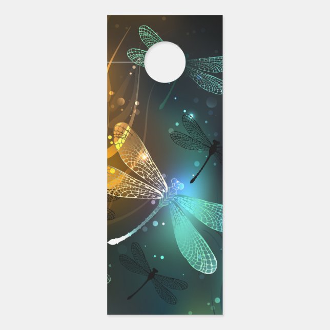 Green luminous dragonfly flight door hanger (Front)