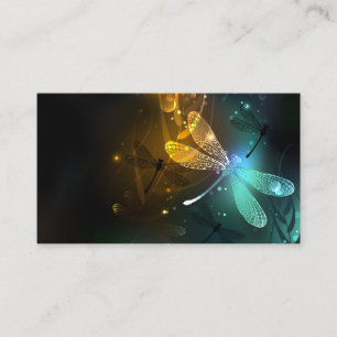 Green luminous dragonfly flight enclosure card