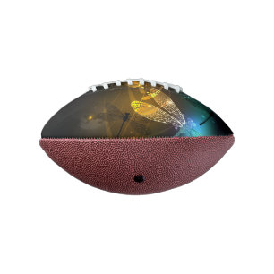 Green luminous dragonfly flight football