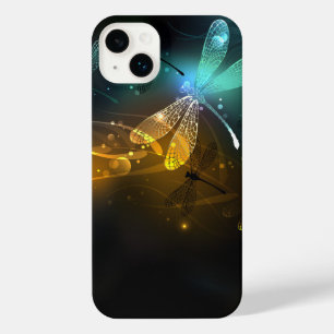 Green luminous dragonfly flight iPhone 14 plus case