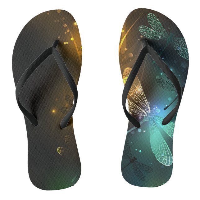 Green luminous dragonfly flight jandals (Footbed)