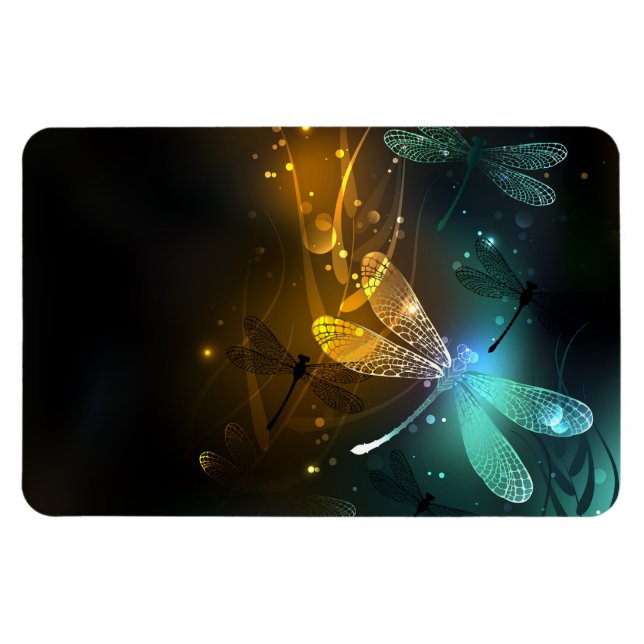 Green luminous dragonfly flight magnet (Horizontal)