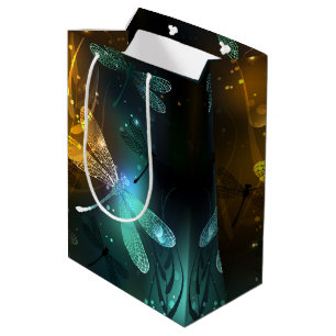 Green luminous dragonfly flight medium gift bag
