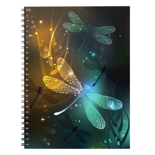 Green luminous dragonfly flight notebook (Front)