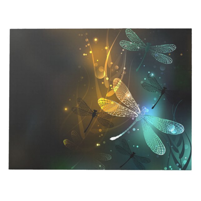 Green luminous dragonfly flight notepad (Front)