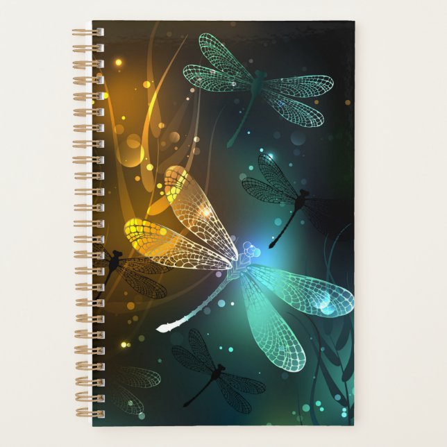 Green luminous dragonfly flight planner (Front)