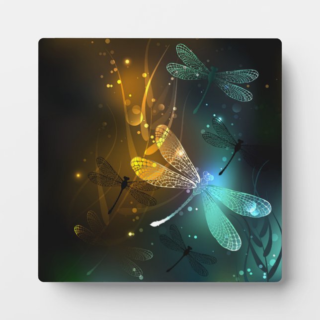 Green luminous dragonfly flight plaque (Front)