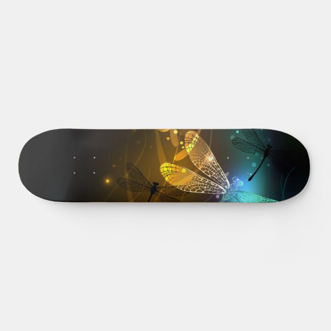 Green luminous dragonfly flight skateboard (Horz)