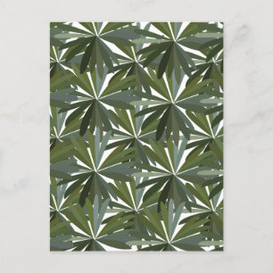 Green Lupine Leaves Pattern Postcard