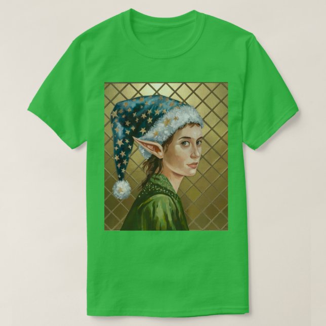 Green Luxe Elf Christmas T-Shirt (Design Front)