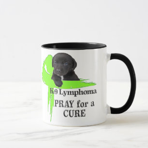 Green Lymphoma Ribbon Dog Design Mug
