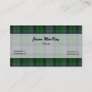 Green MacKay Tartan Plaid Custom Business Card