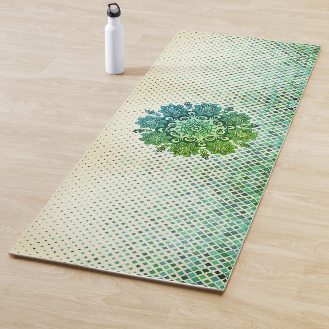 Green magic mandala yoga mat (In Situ)