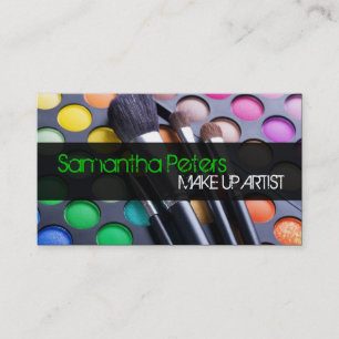 Green Make Up Artist Palette Brush Business Card