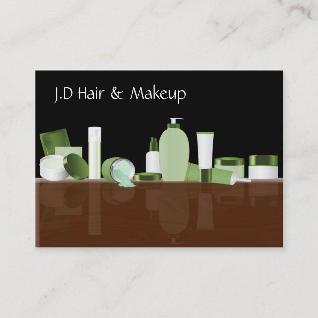 green Makeup artist Business Cards (Front)