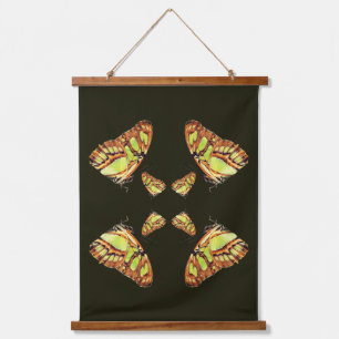 Green Malachite Butterfly Posing Abstract  Hanging Tapestry