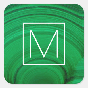 Green Malachite Close-Up Square Sticker
