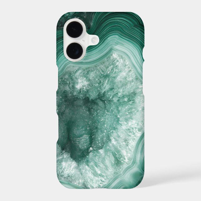 Green Malachite Gemstone Marble iPhone Case (Back)