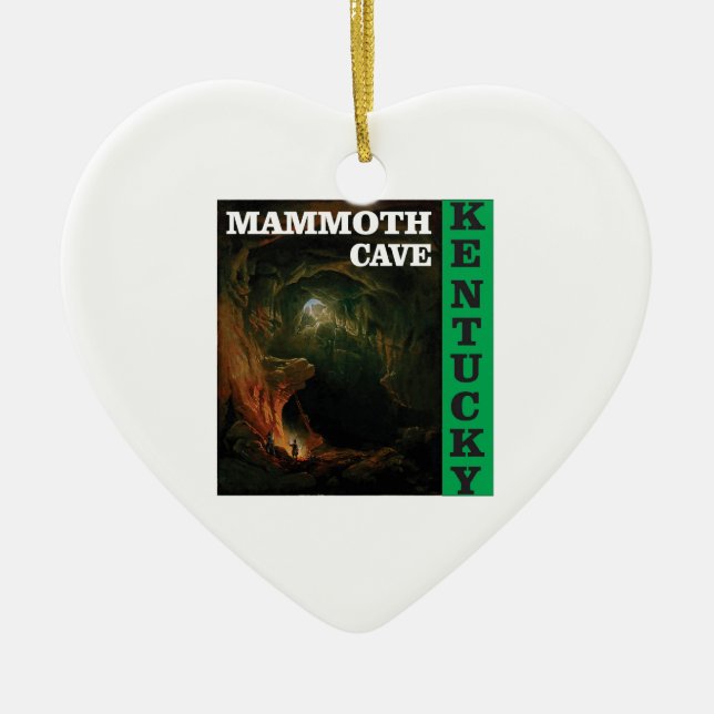 Green mammoth cave Kentucky Ceramic Tree Decoration (Front)