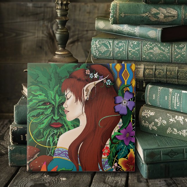 Green Man Elf Fantasy Floral Tile (Creator Uploaded)