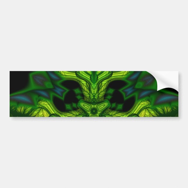 Green Man Goblin – Emerald and Gold Mask Bumper Sticker (Front)